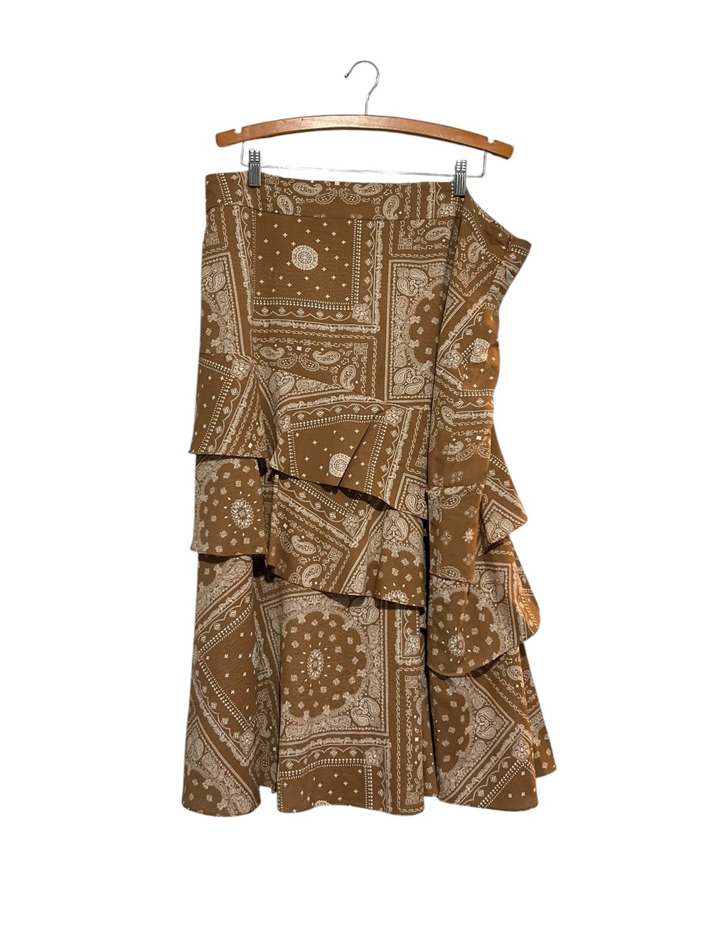 Ivee Women's Tiered Bandana Print Skirt Plus Size 2X Boho